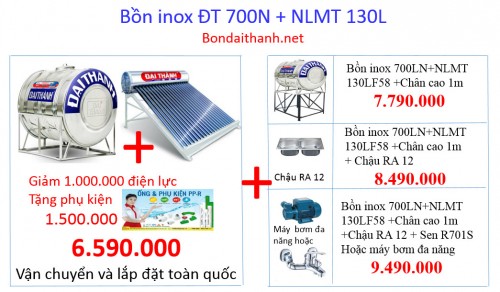 Bồn inox Đại Thành 700N+NLMT130L